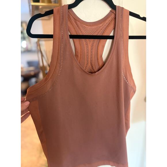 Athleta Tank Top Womens 2XL Brown Allyson Felix Legend Shine Seamless Fitted - Picture 4 of 6